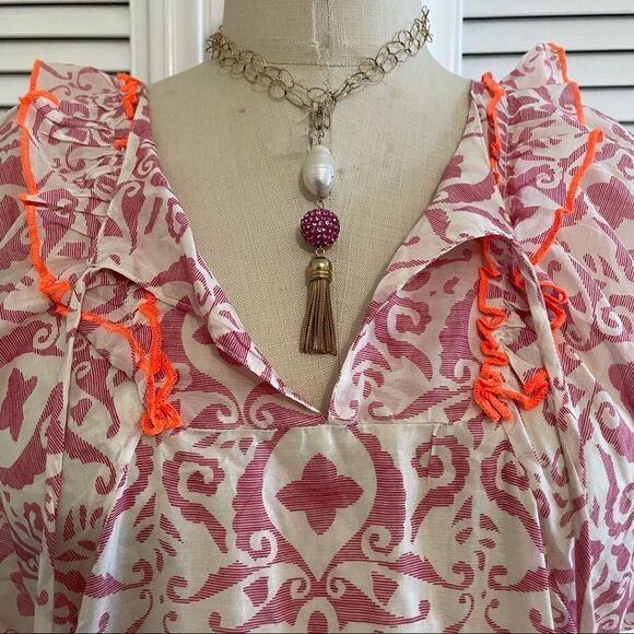 PLACE DU SOLEIL, PINK FRILLY DRESS SZ-M NWT! - Picture 3 of 9